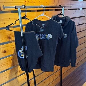 PINK Victoria's Secret Dark Gray Floral Set